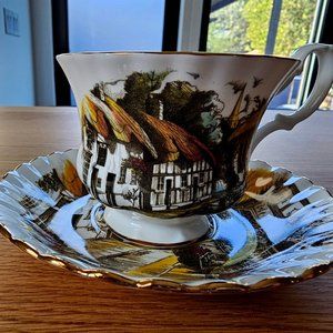 Vintage Royal Albert English Cottage Series Bone China Teacup and Saucer